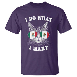 Mexican Cat T Shirt I Do What I Want Mexico Flag Sunglasses Funny TS12 Purple Print Your Wear
