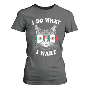 Mexican Cat T Shirt For Women I Do What I Want Mexico Flag Sunglasses Funny TS12 Dark Heather Print Your Wear