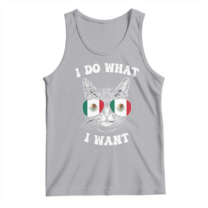Mexican Cat Tank Top I Do What I Want Mexico Flag Sunglasses Funny TS12 Athletic Heather Print Your Wear