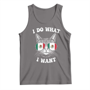 Mexican Cat Tank Top I Do What I Want Mexico Flag Sunglasses Funny TS12 Deep Heather Print Your Wear