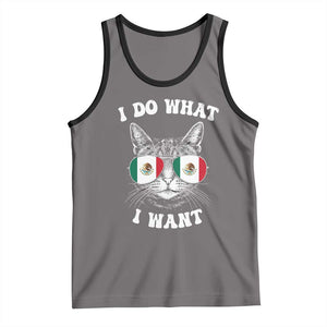 Mexican Cat Tank Top I Do What I Want Mexico Flag Sunglasses Funny TS12 Deep Heather Black Print Your Wear