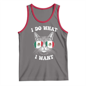 Mexican Cat Tank Top I Do What I Want Mexico Flag Sunglasses Funny TS12 Deep Heather Red Print Your Wear