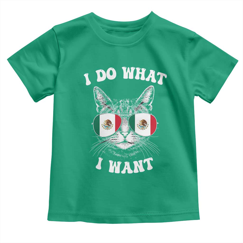 Mexican Cat Toddler T Shirt I Do What I Want Mexico Flag Sunglasses Funny TS12 Irish Green Print Your Wear