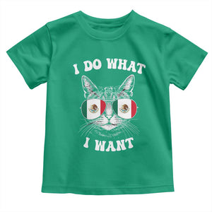 Mexican Cat Toddler T Shirt I Do What I Want Mexico Flag Sunglasses Funny TS12 Irish Green Print Your Wear