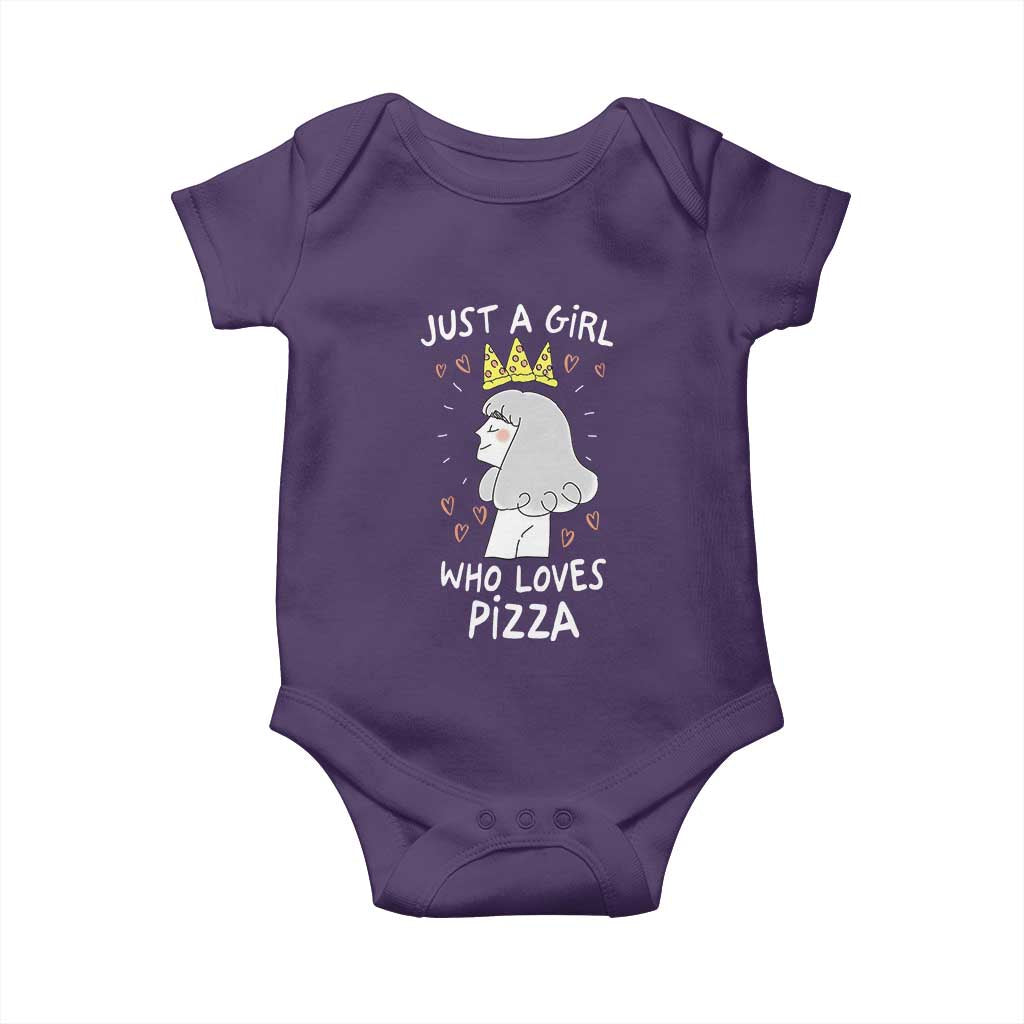 Just A Girl Who Loves Pizza Baby Onesie Cute Queen Pizza Crown TS12 Purple Print Your Wear