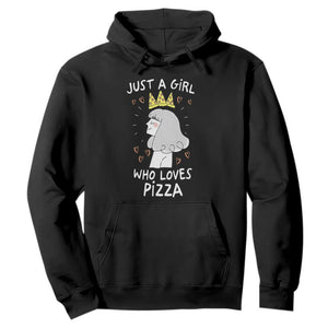 Just A Girl Who Loves Pizza Hoodie Cute Queen Pizza Crown TS12 Black Print Your Wear