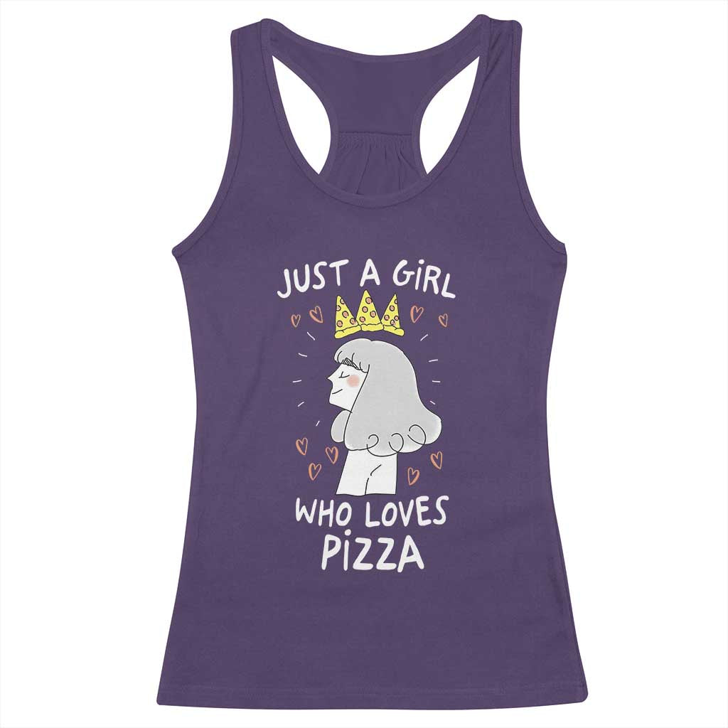 Just A Girl Who Loves Pizza Racerback Tank Top Cute Queen Pizza Crown TS12 Purple Print Your Wear