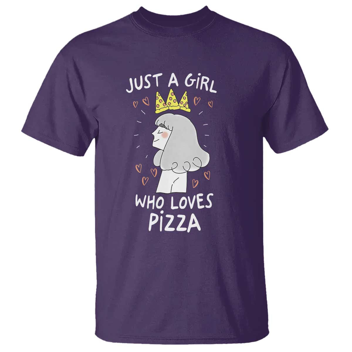 Just A Girl Who Loves Pizza T Shirt Cute Queen Pizza Crown TS12 Purple Print Your Wear