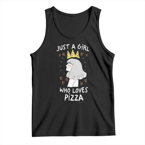 Just A Girl Who Loves Pizza Tank Top Cute Queen Pizza Crown TS12 Black Print Your Wear