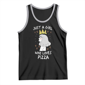 Just A Girl Who Loves Pizza Tank Top Cute Queen Pizza Crown TS12 Black Athletic Heather Print Your Wear
