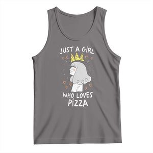 Just A Girl Who Loves Pizza Tank Top Cute Queen Pizza Crown TS12 Deep Heather Print Your Wear