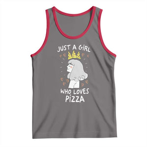 Just A Girl Who Loves Pizza Tank Top Cute Queen Pizza Crown TS12 Deep Heather Red Print Your Wear