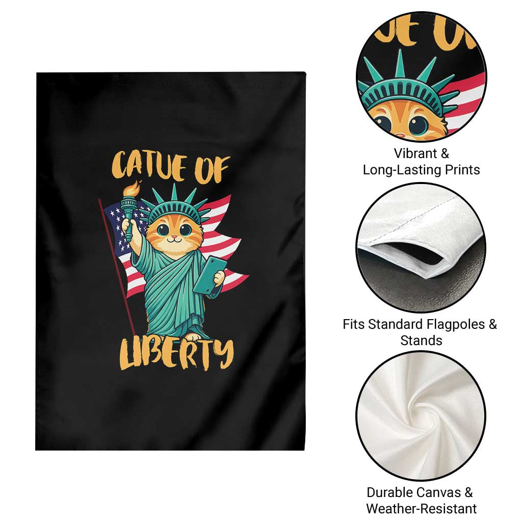 Cat Statue Of Liberty Garden Flag Patriotic American Flag TS12 Print Your Wear