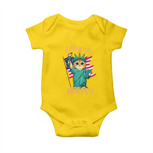 Cat Statue Of Liberty Baby Onesie Patriotic American Flag TS12 Daisy Print Your Wear