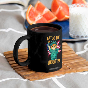 Cat Statue Of Liberty Coffee Mug Patriotic American Flag TS12 Print Your Wear