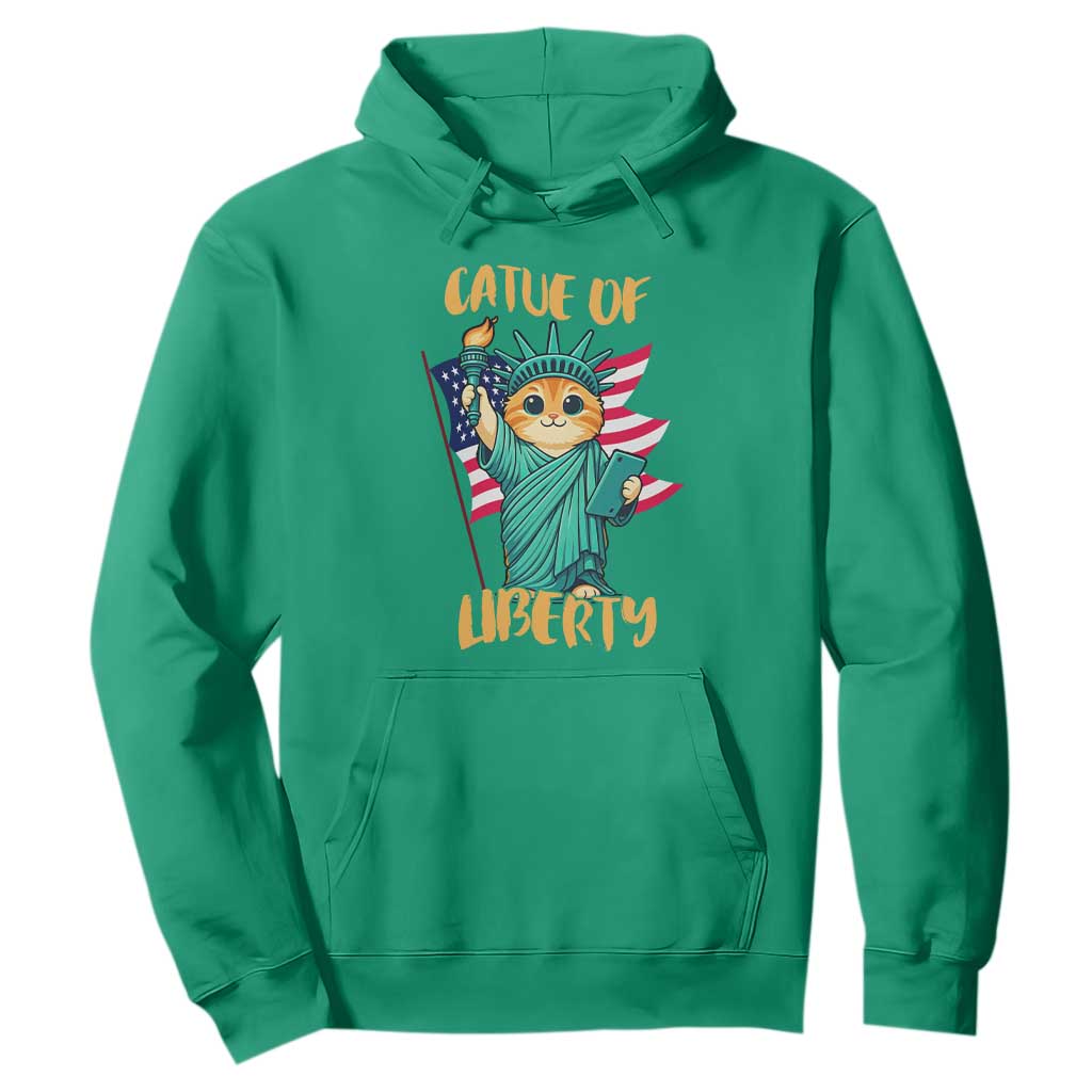Cat Statue Of Liberty Hoodie Patriotic American Flag TS12 Irish Green Print Your Wear