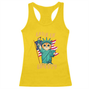 Cat Statue Of Liberty Racerback Tank Top Patriotic American Flag TS12 Daisy Print Your Wear