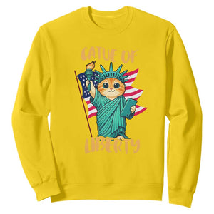 Cat Statue Of Liberty Sweatshirt Patriotic American Flag TS12 Daisy Print Your Wear