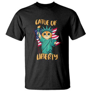 Cat Statue Of Liberty T Shirt Patriotic American Flag TS12 Black Print Your Wear