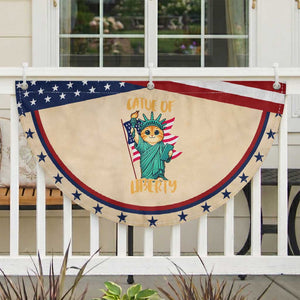 Cat Statue Of Liberty Patriotic Fan Flag American Flag Pride Gift