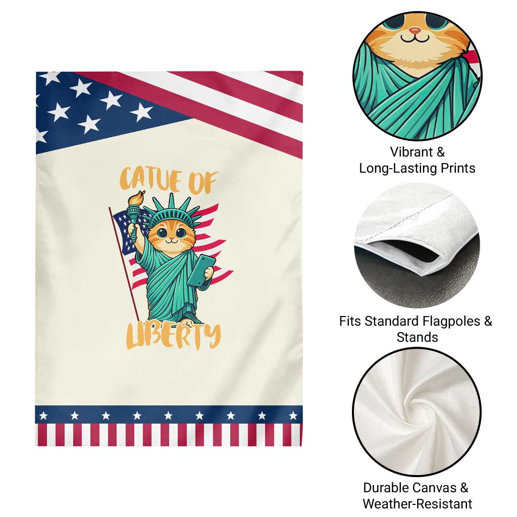 Cat Statue Of Liberty Garden Flag Patriotic American Flag TS12 Print Your Wear