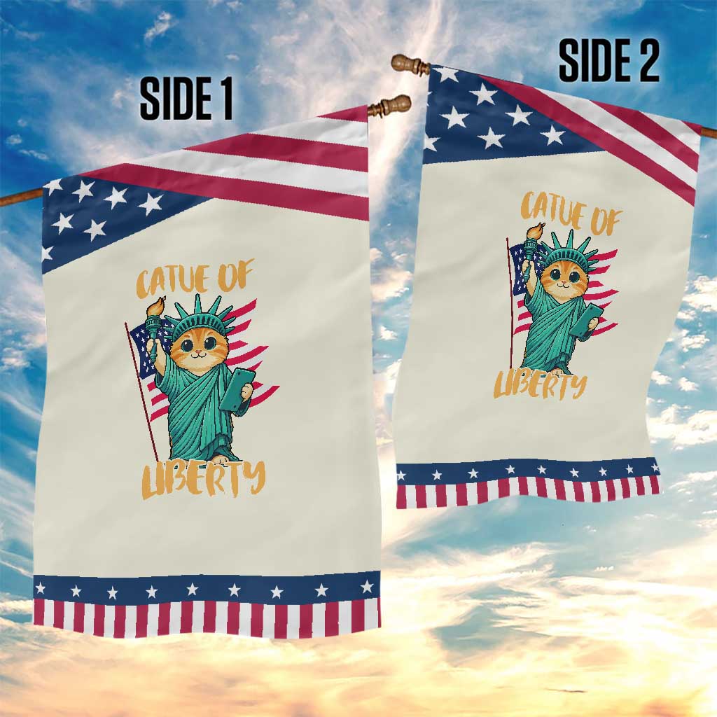 Cat Statue Of Liberty Garden Flag Patriotic American Flag TS12 Print Your Wear