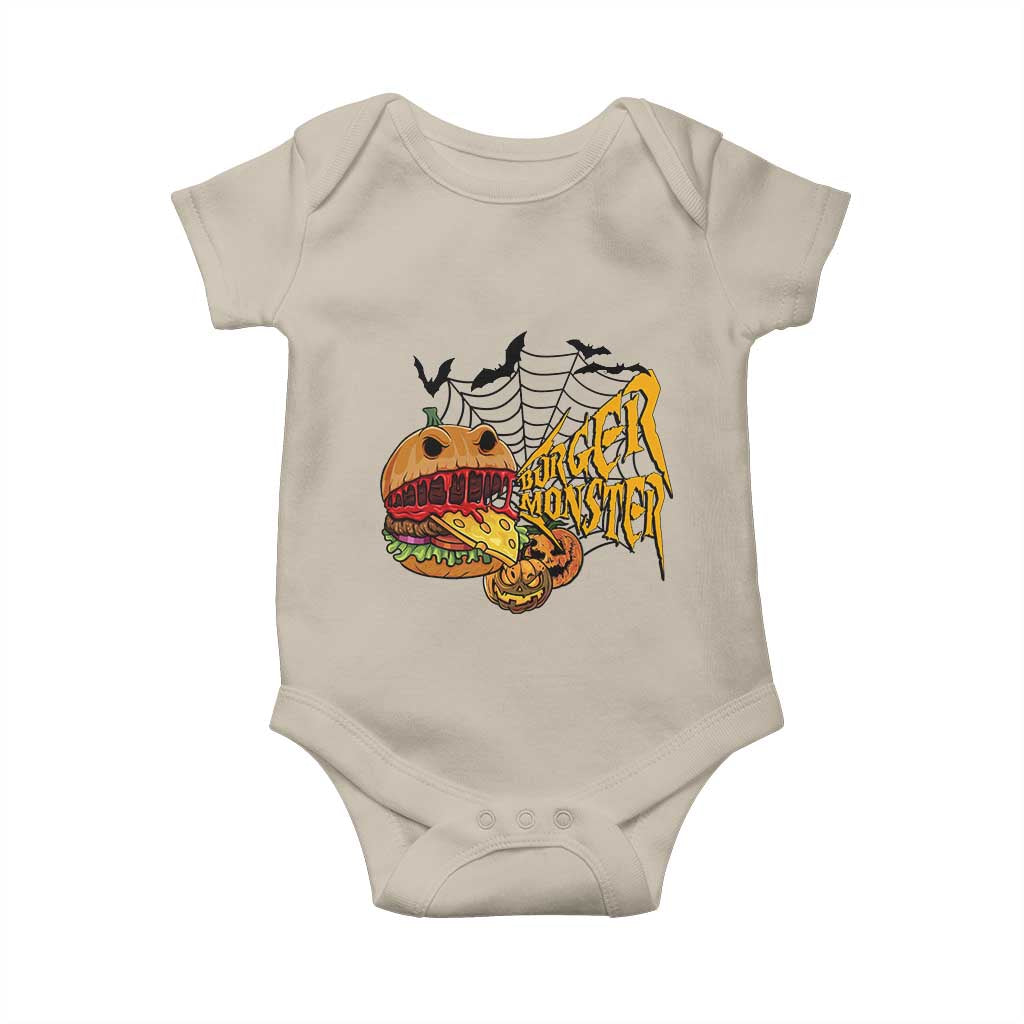 Halloween Burger Monster Baby Onesie Scary Foodies TS12 Sand Print Your Wear