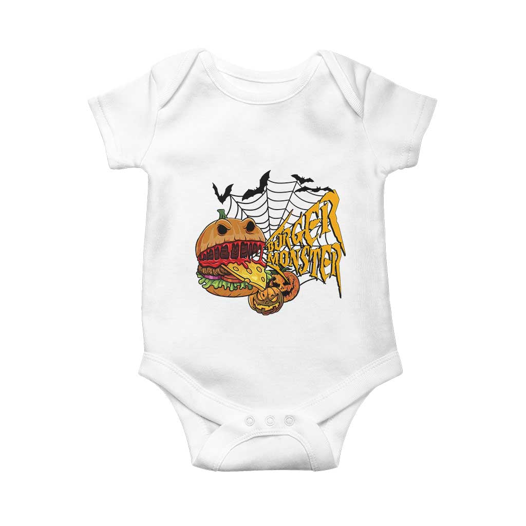 Halloween Burger Monster Baby Onesie Scary Foodies TS12 White Print Your Wear