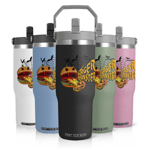 Halloween Burger Monster Flip Straw Tumbler Scary Foodies TS12 Print Your Wear