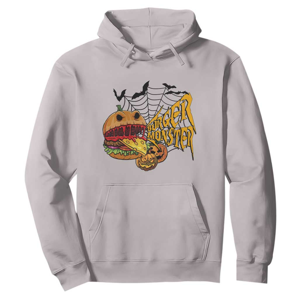 Halloween Burger Monster Hoodie Scary Foodies TS12 Ice Gray Print Your Wear