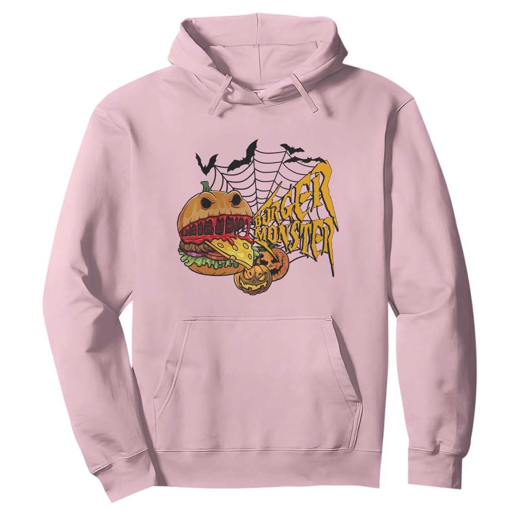 Halloween Burger Monster Hoodie Scary Foodies TS12 Light Pink Print Your Wear