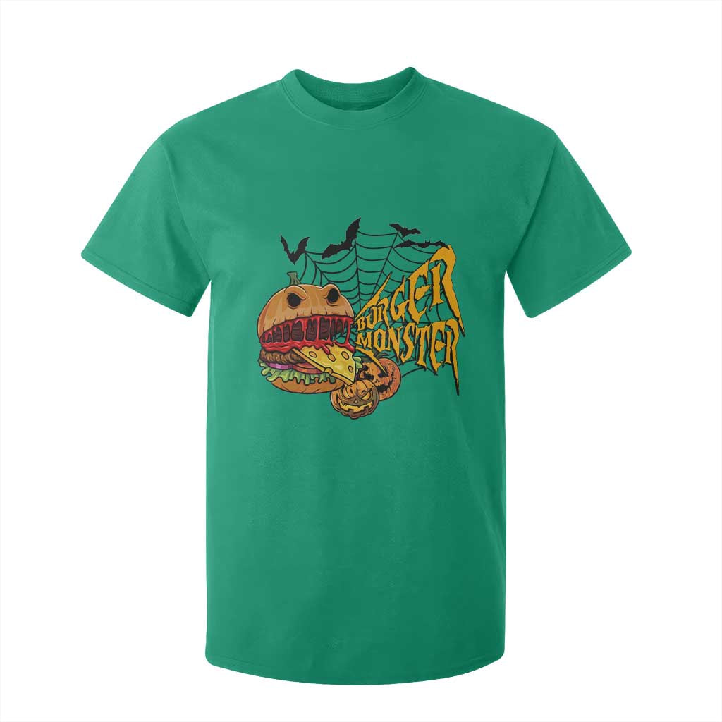 Halloween Burger Monster T Shirt For Kid Scary Foodies TS12 Irish Green Print Your Wear