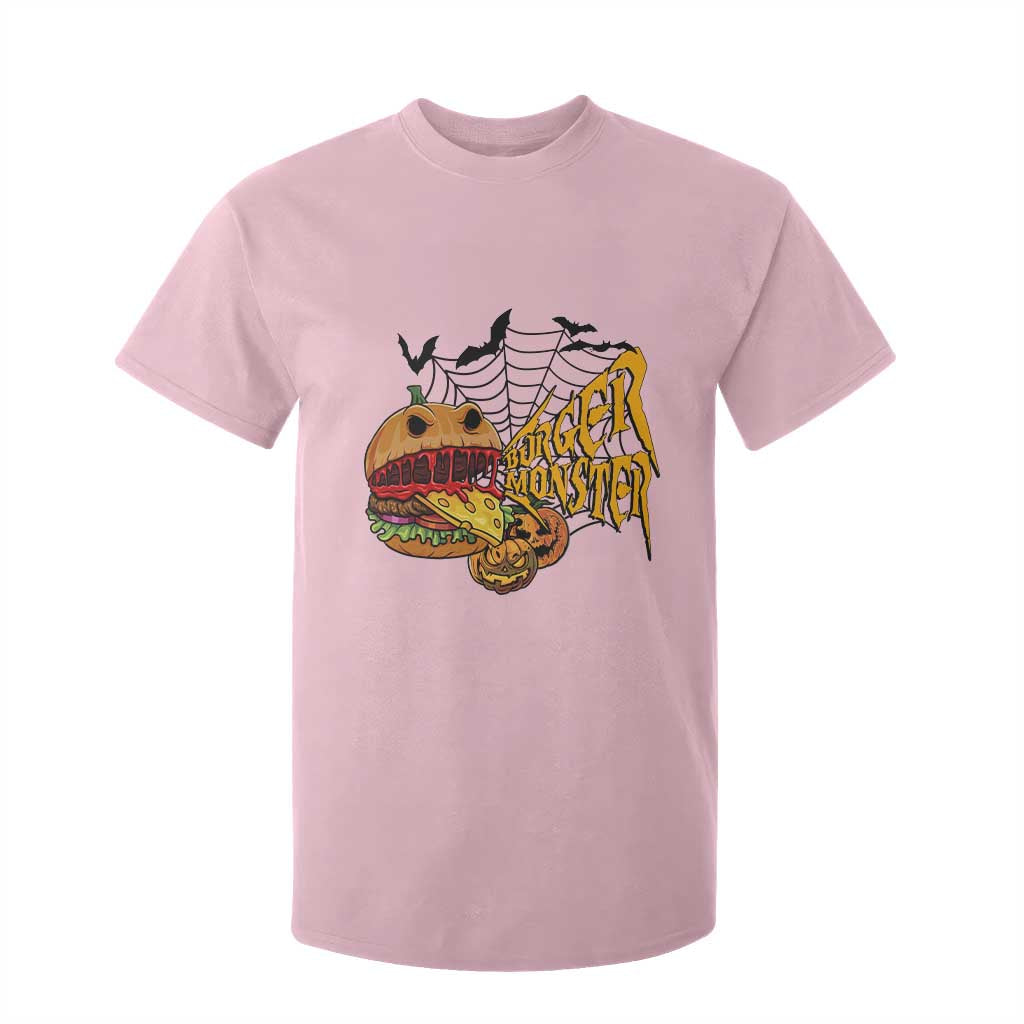 Halloween Burger Monster T Shirt For Kid Scary Foodies TS12 Light Pink Print Your Wear