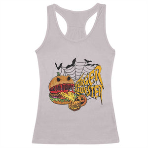 Halloween Burger Monster Racerback Tank Top Scary Foodies TS12 Ice Gray Print Your Wear