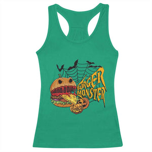 Halloween Burger Monster Racerback Tank Top Scary Foodies TS12 Irish Green Print Your Wear