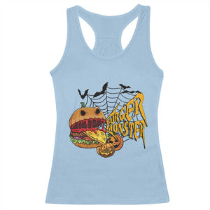 Halloween Burger Monster Racerback Tank Top Scary Foodies TS12 Light Blue Print Your Wear