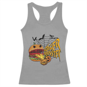 Halloween Burger Monster Racerback Tank Top Scary Foodies TS12 Sport Gray Print Your Wear