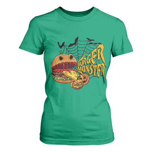Halloween Burger Monster T Shirt For Women Scary Foodies TS12 Irish Green Print Your Wear