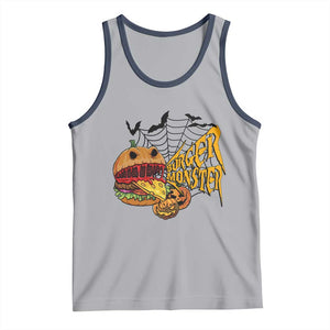 Halloween Burger Monster Tank Top Scary Foodies TS12 Athletic Heather Navy Print Your Wear
