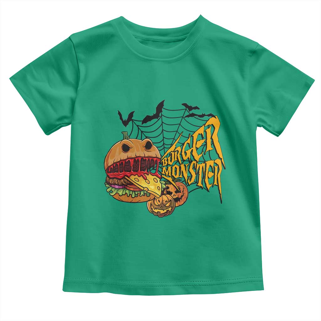 Halloween Burger Monster Toddler T Shirt Scary Foodies TS12 Irish Green Print Your Wear