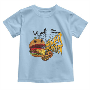 Halloween Burger Monster Toddler T Shirt Scary Foodies TS12 Light Blue Print Your Wear