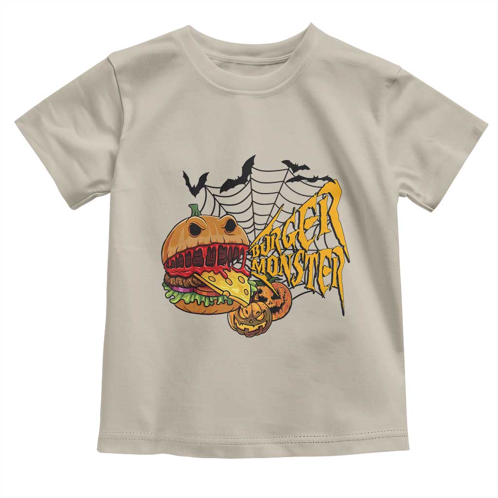 Halloween Burger Monster Toddler T Shirt Scary Foodies TS12 Sand Print Your Wear