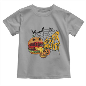 Halloween Burger Monster Toddler T Shirt Scary Foodies TS12 Sport Gray Print Your Wear