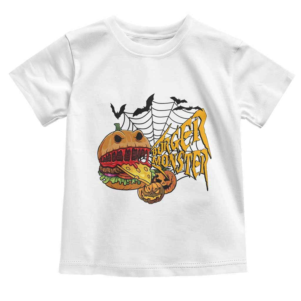 Halloween Burger Monster Toddler T Shirt Scary Foodies TS12 White Print Your Wear