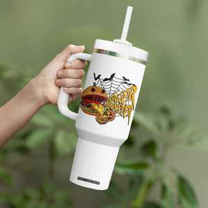 Halloween Burger Monster Tumbler With Handle Scary Foodies TS12 Print Your Wear