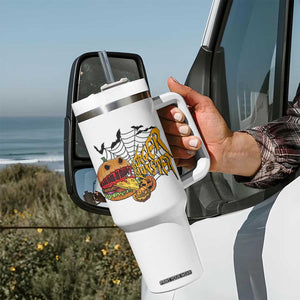 Halloween Burger Monster Tumbler With Handle Scary Foodies TS12 Print Your Wear