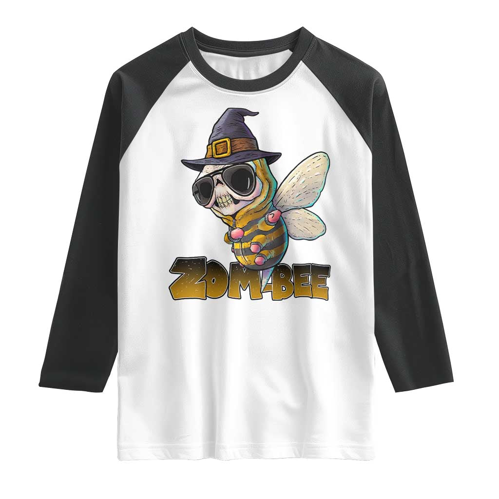 Halloween Zombie Bee Raglan Shirt Zombee Funny Dabbing TS12 White Black Print Your Wear