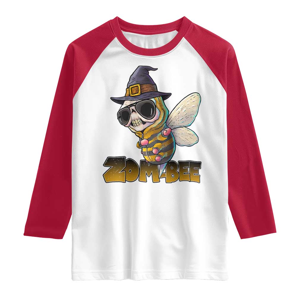 Halloween Zombie Bee Raglan Shirt Zombee Funny Dabbing TS12 White Red Print Your Wear