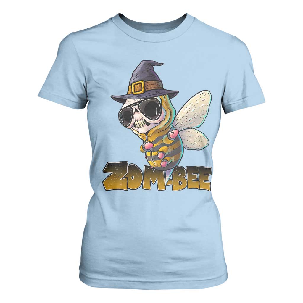 Halloween Zombie Bee T Shirt For Women Zombee Funny Dabbing TS12 Light Blue Print Your Wear