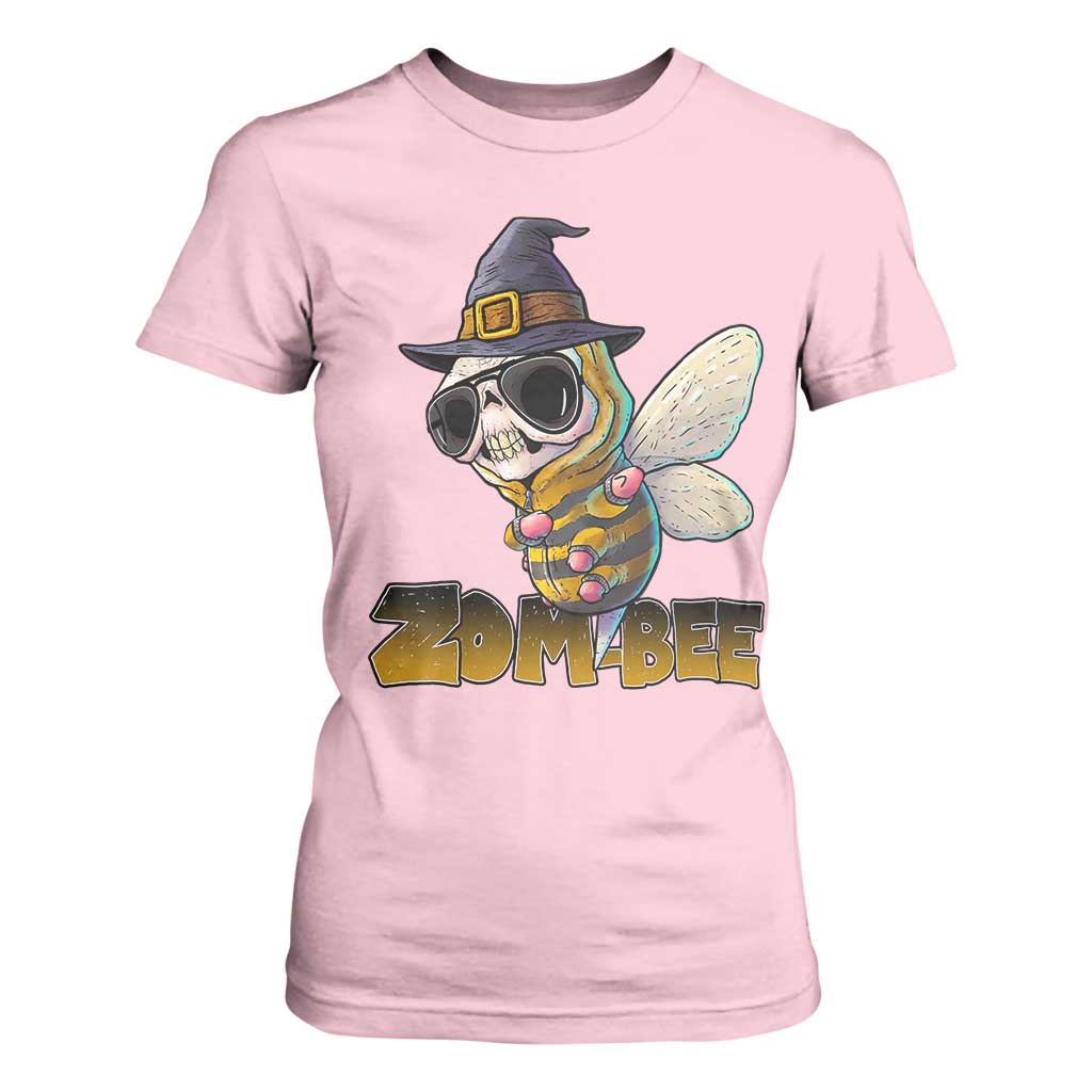 Halloween Zombie Bee T Shirt For Women Zombee Funny Dabbing TS12 Light Pink Print Your Wear